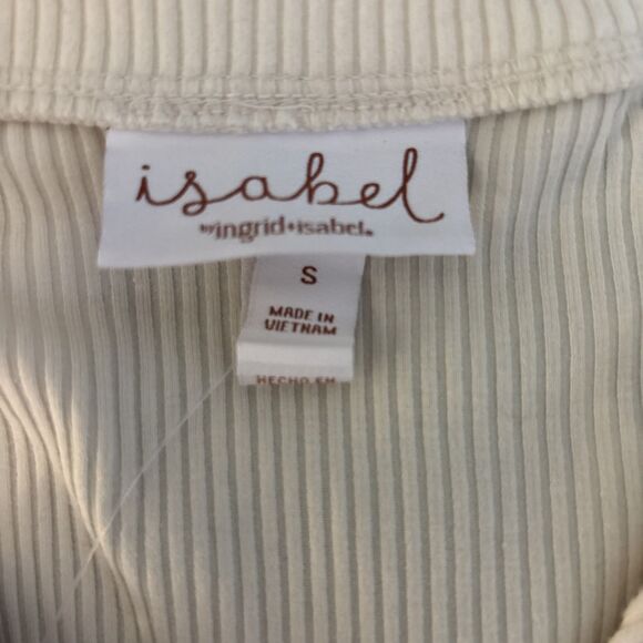 Isabel By Ingrid & Isabel Women's Ribbed Henley Cropped Top - Picture 4 of 5